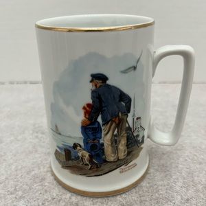 Vintage Norman Rockwell Looking Out To Sea Mug